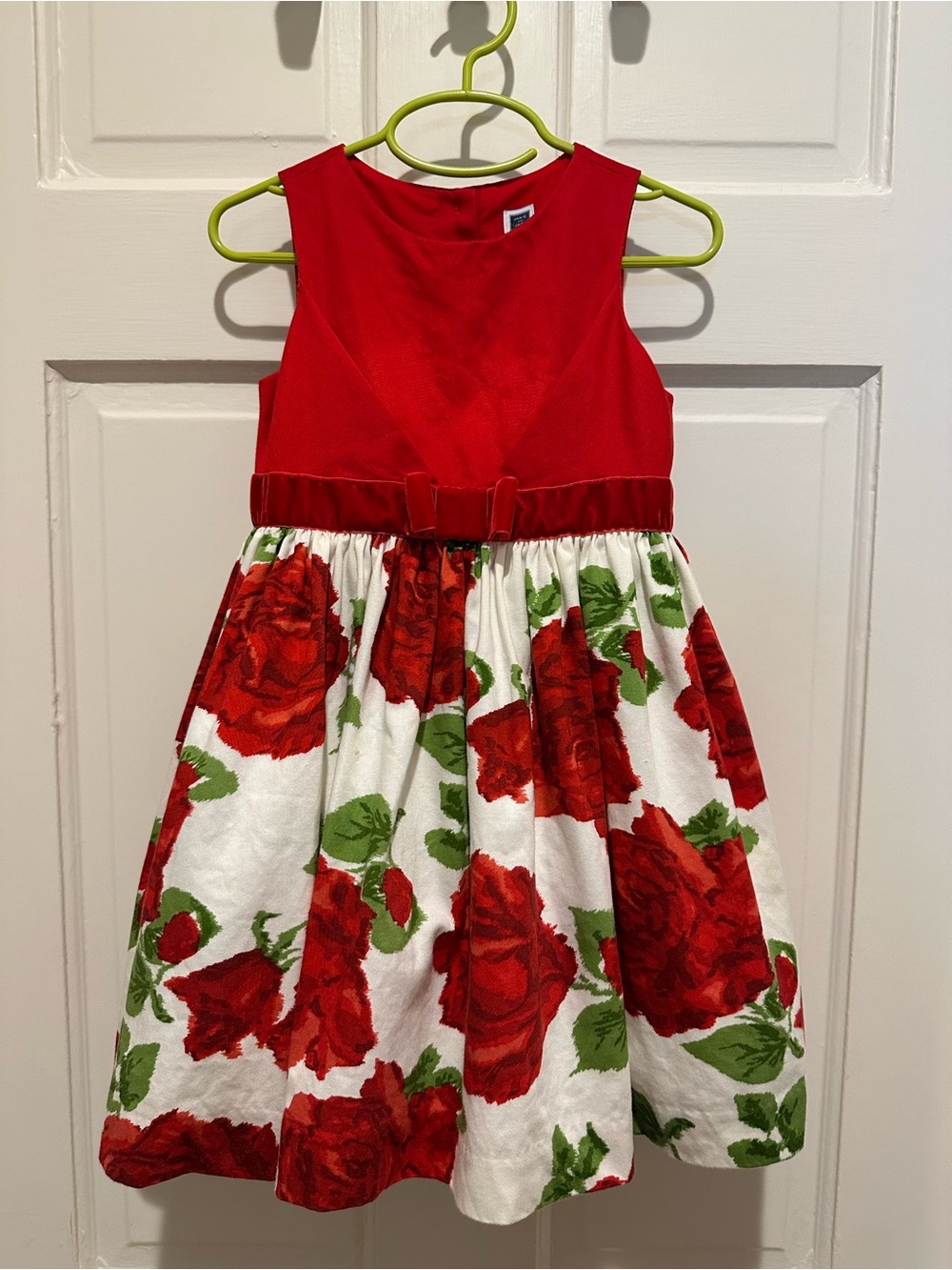Janie and Jack White Floral Dress (Red, White, Green)